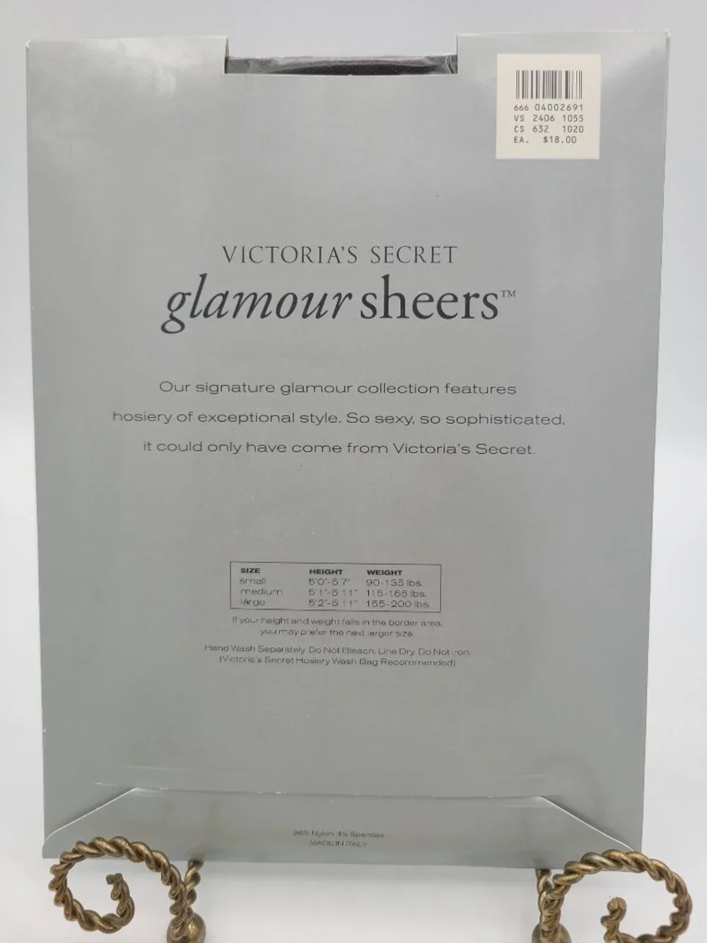 Vtg Victoria's Secret Glamour Sheers Tights Large Dot Tulle Belgian Chocolate